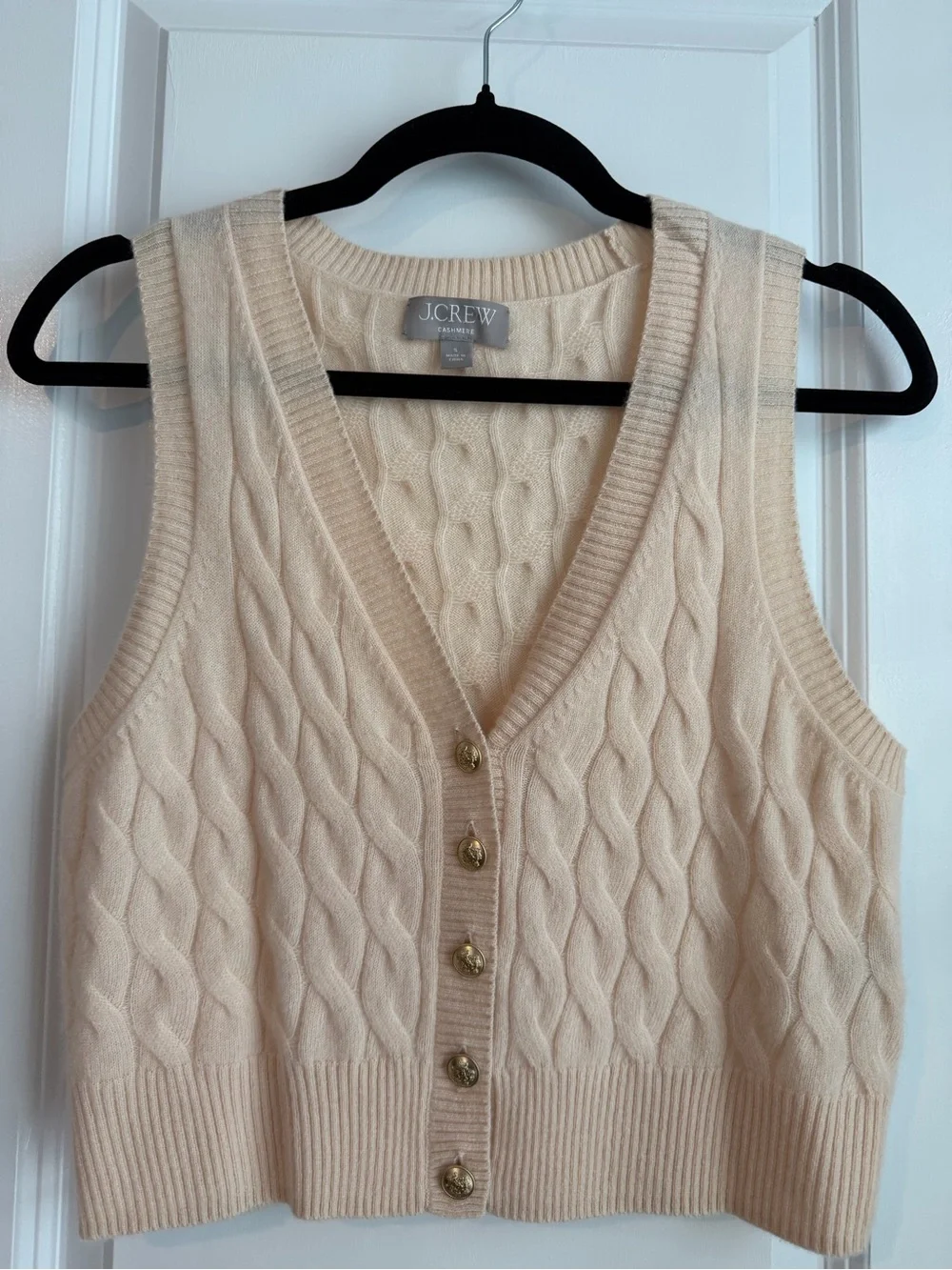J. Crew Women’s Cashmere Cropped Cable Knit Sweater Vest Size Small